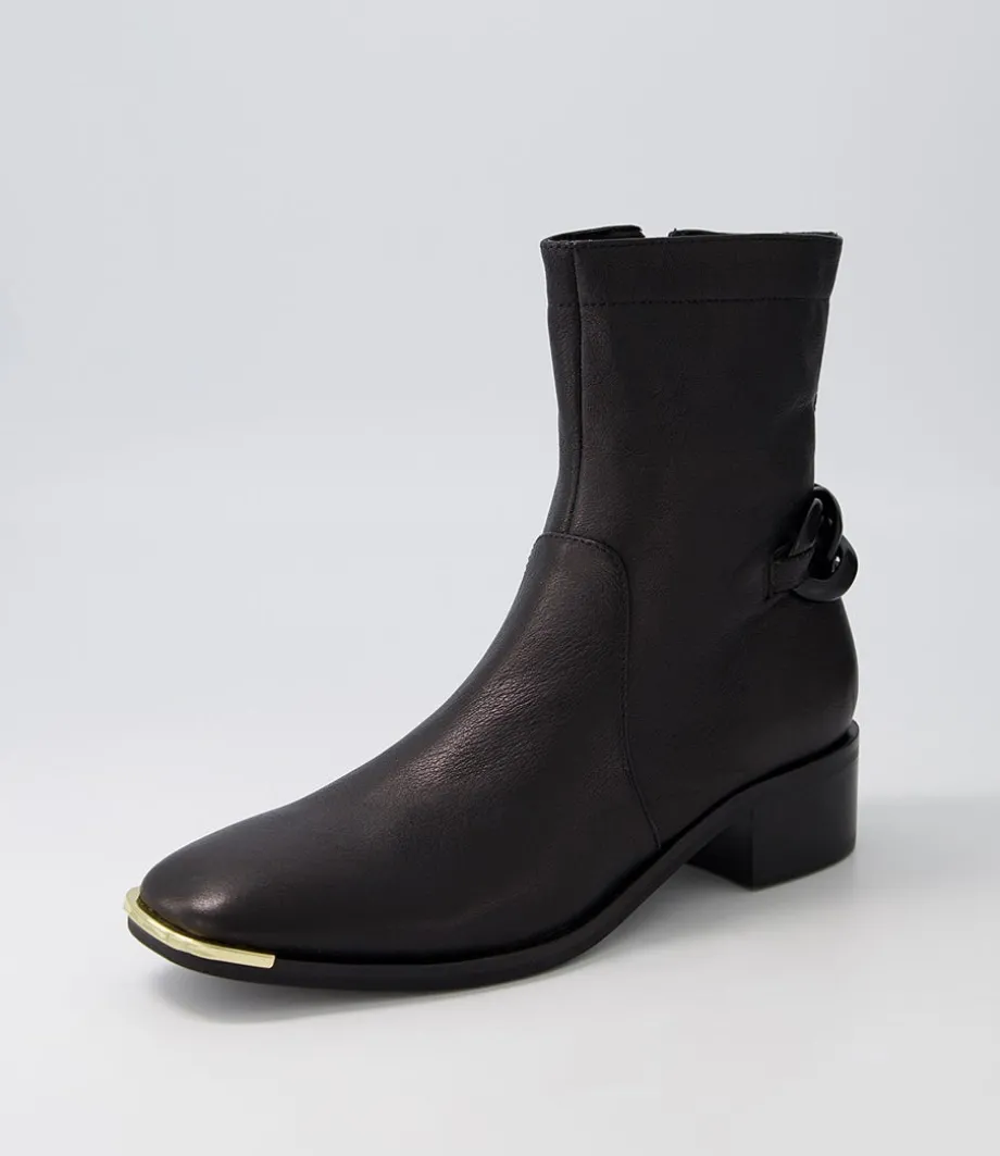 Firat Black Leather Ankle Boots<DJANGO & JULIETTE Hot