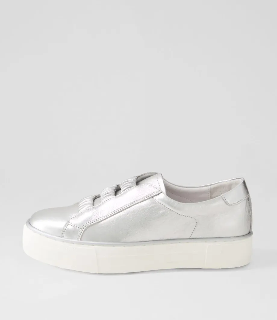 Fletary Silver Leather Sneakers<DJANGO & JULIETTE Store