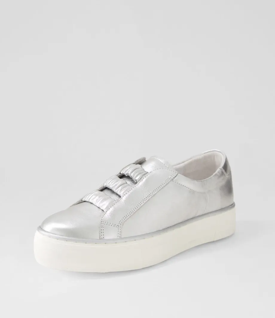 Fletary Silver Leather Sneakers<DJANGO & JULIETTE Store