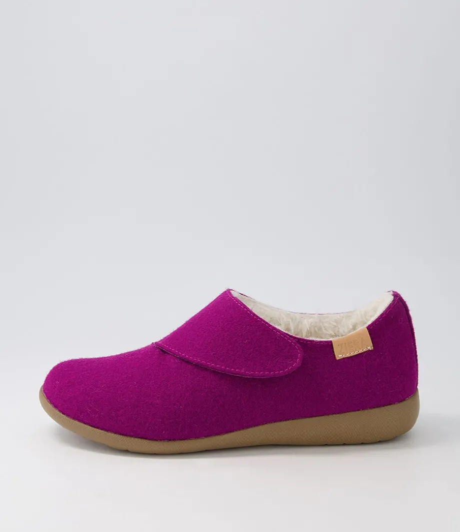 Fliss Xw Dark Fuchsia Fabric Flat Shoes<ZIERA Online