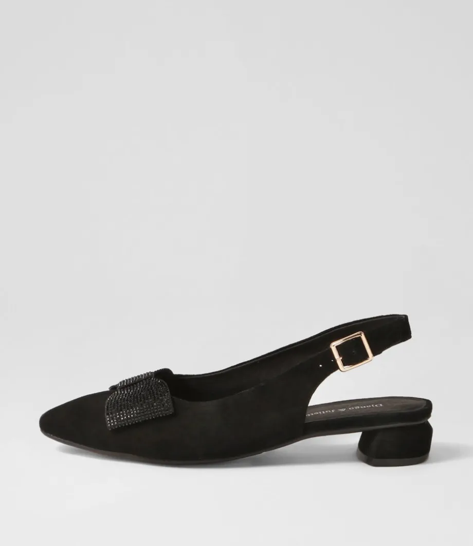 Floriest Black Suede Flat Shoes<DJANGO & JULIETTE Store