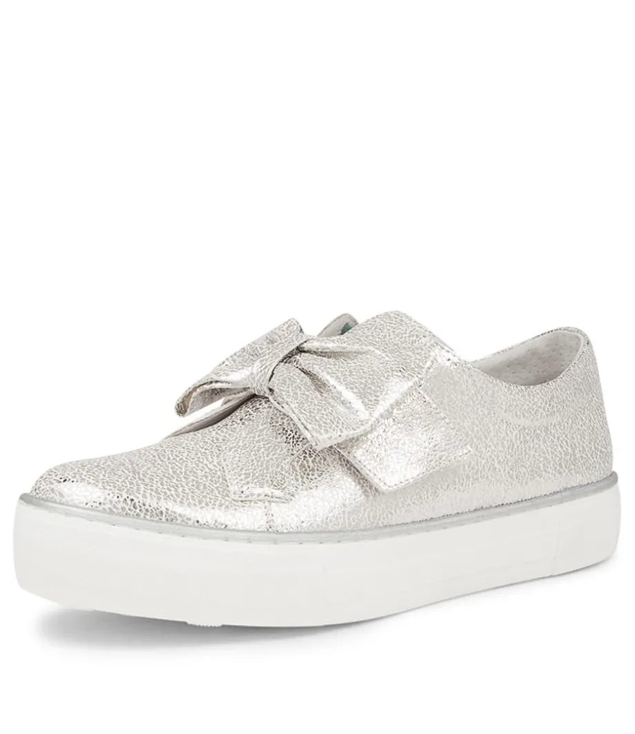 Folko Silver Leather Sneakers<DJANGO & JULIETTE Discount