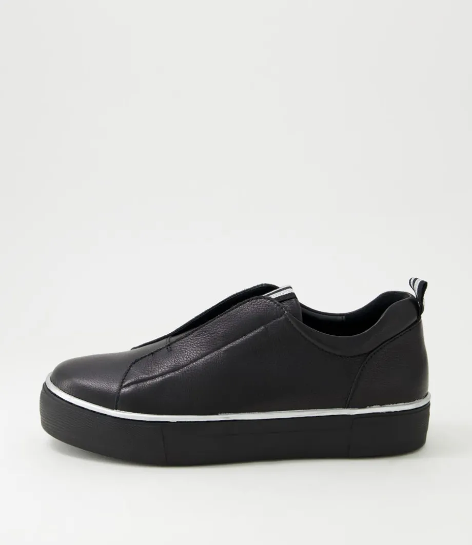 Fredie Black Silver Leather Sneakers<DJANGO & JULIETTE New