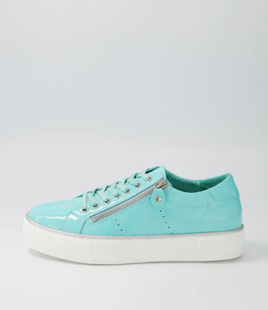 Froggy Light Aqua Patent Leather Sneakers<DJANGO & JULIETTE Best Sale