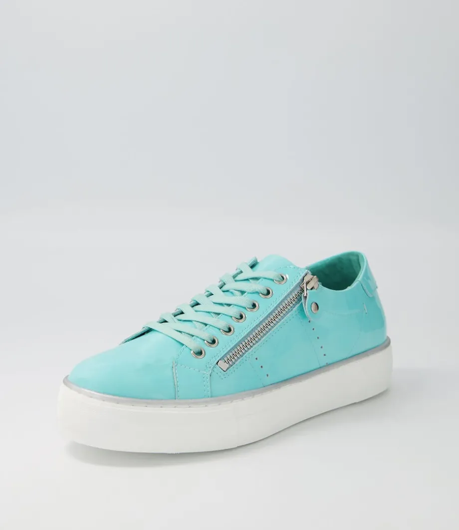 Froggy Light Aqua Patent Leather Sneakers<DJANGO & JULIETTE Best Sale