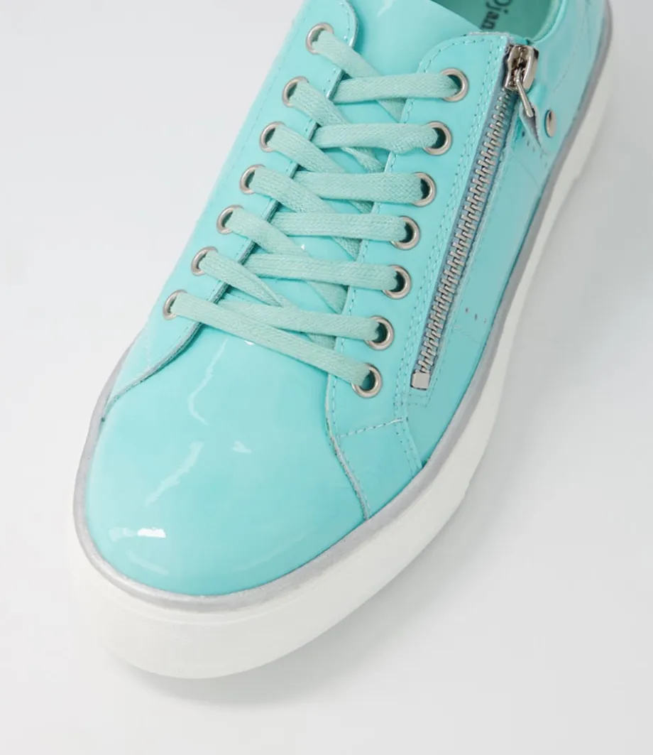 froggy_light_aqua_patent_leather_sneakers_3.webp Froggy Light Aqua Patent Leather Sneakers<DJANGO & JULIETTE Best Sale