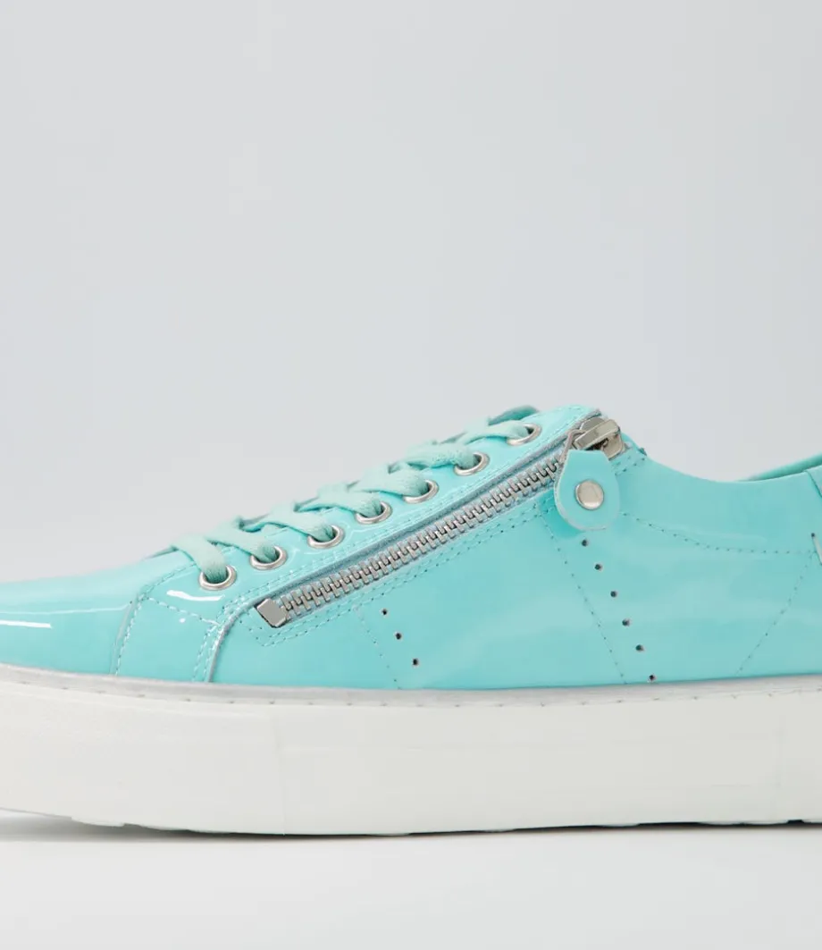 froggy_light_aqua_patent_leather_sneakers_4.webp Froggy Light Aqua Patent Leather Sneakers<DJANGO & JULIETTE Best Sale