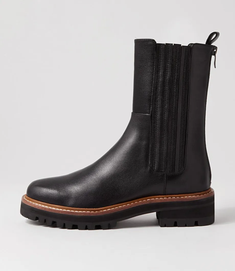 Fryser Black Tumble Leather Ankle Boots<DJANGO & JULIETTE Store