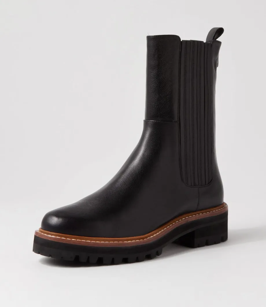 Fryser Black Tumble Leather Ankle Boots<DJANGO & JULIETTE Store