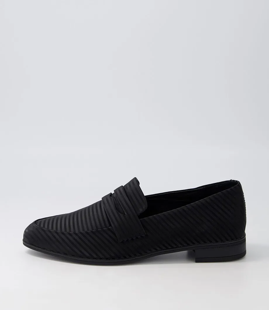 Gebeze Black Stripe Leather Loafers<DJANGO & JULIETTE Shop