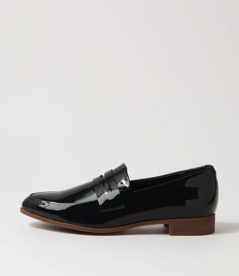 Gebeze Navy Patent Leather Loafers<DJANGO & JULIETTE Discount