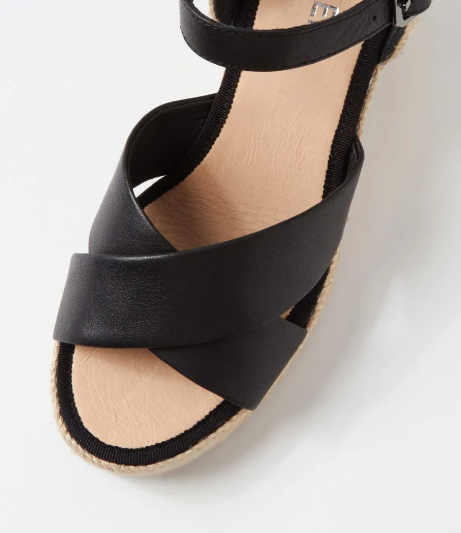 ghosta_black_natural_rope_leather_espadrilles_3.webp Ghosta Black Natural Rope Leather Espadrilles<TOP END Shop