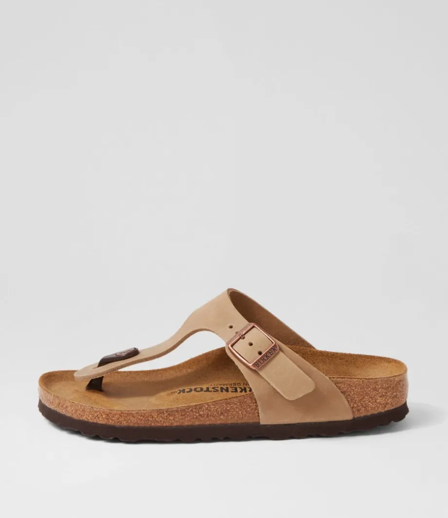 Gizeh Narrow W Tobacco Brown Oiled Leather Thongs<BIRKENSTOCK Best