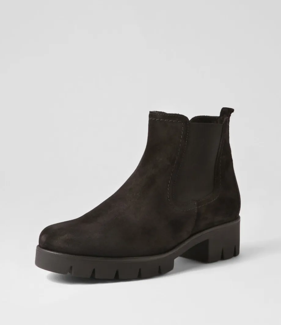 gluck_schwarz_suede_chelsea_boots_1.webp Gluck Schwarz Suede Chelsea Boots<GABOR New