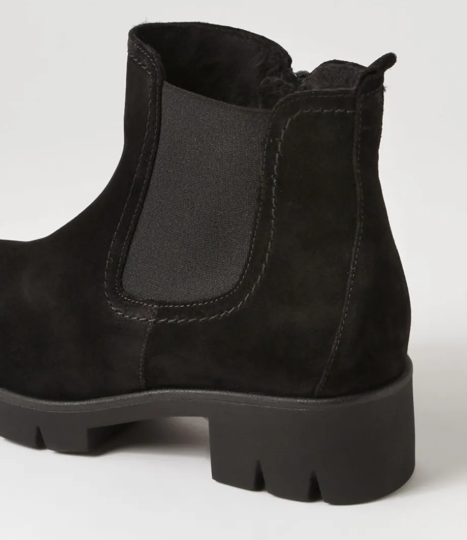 gluck_schwarz_suede_chelsea_boots_4.webp Gluck Schwarz Suede Chelsea Boots<GABOR New