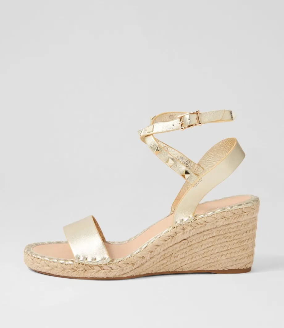 Guicey Pale Gold Leather Espadrilles<TOP END Hot