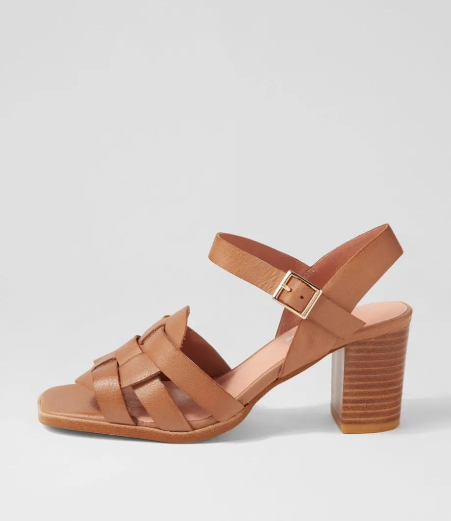Hafsa Cognac Leather Sandals<DJANGO & JULIETTE Sale