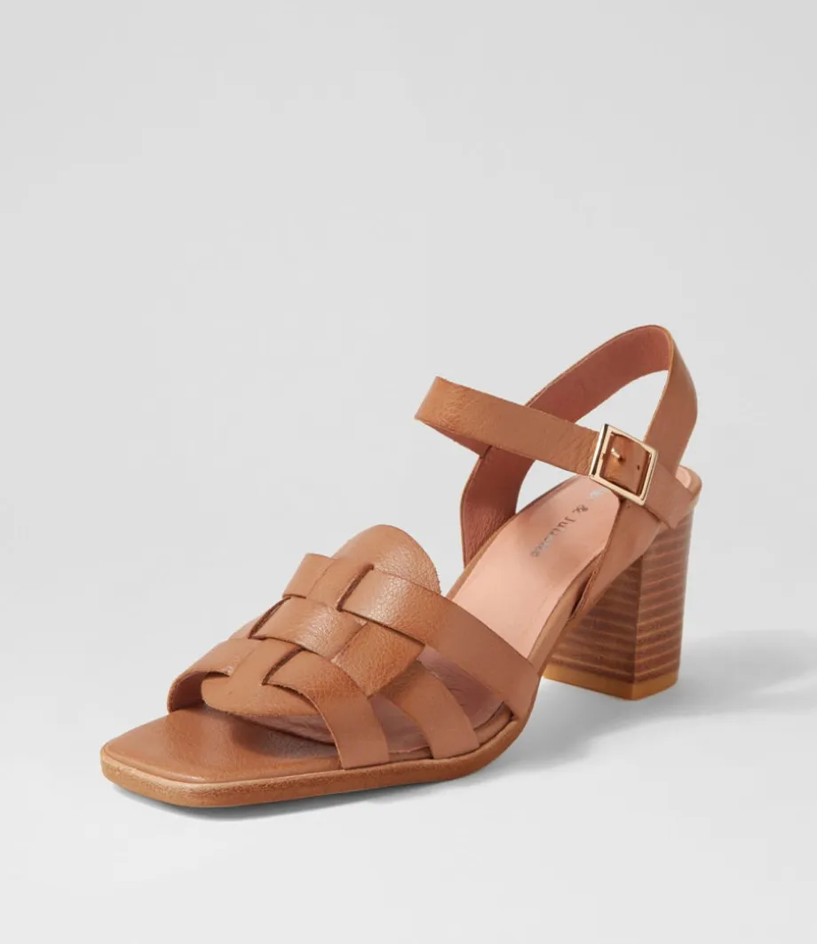 Hafsa Cognac Leather Sandals<DJANGO & JULIETTE Sale