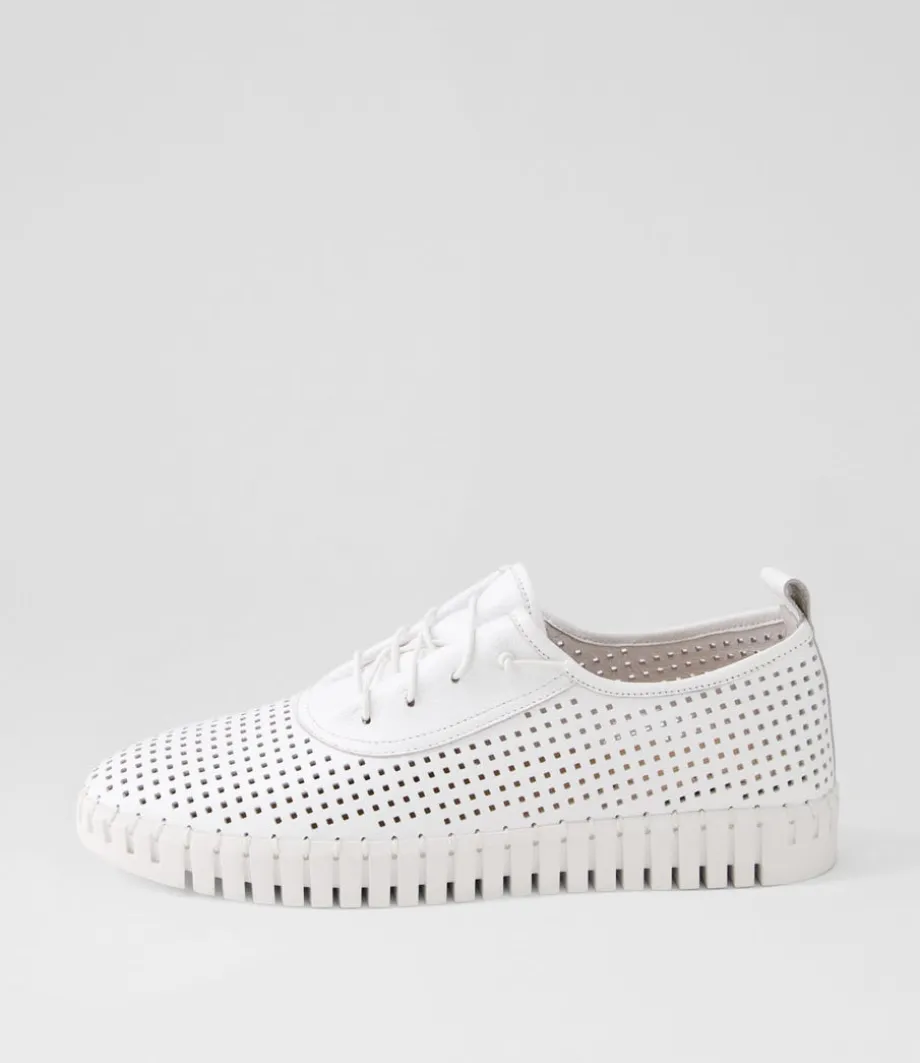 Haide White Leather Sneakers<DJANGO & JULIETTE Cheap