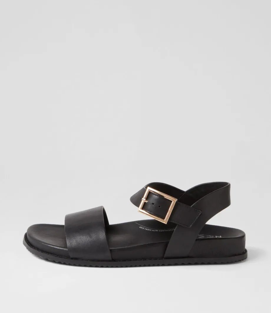 Hammil W Black Leather Sandals<ZIERA Flash Sale