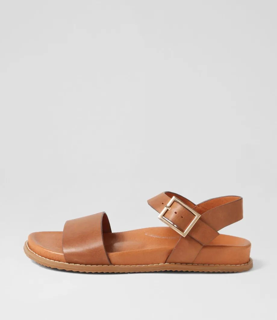 Hammil W Tan Leather Sandals<ZIERA Cheap