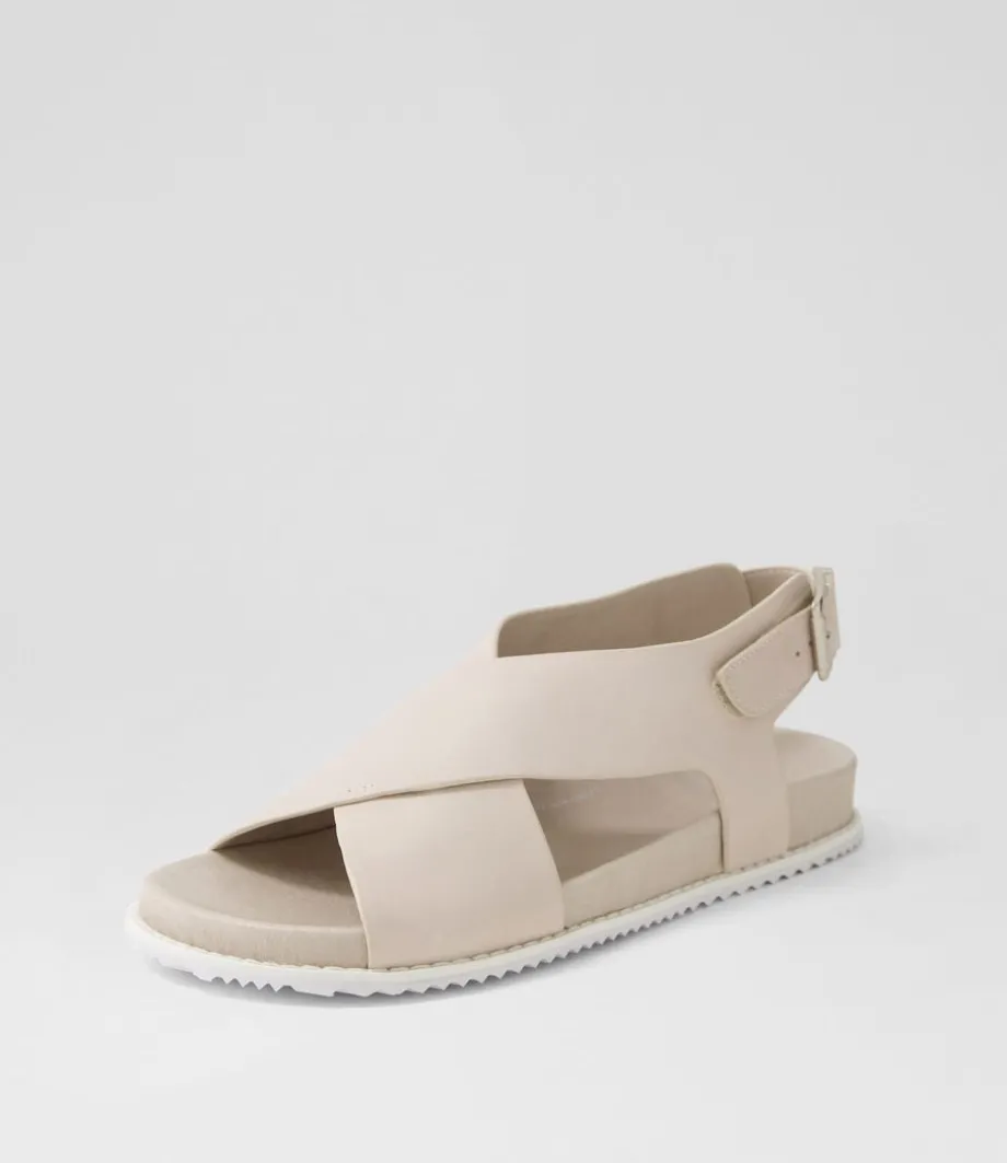 Hanako W Almond Leather Sandals<ZIERA Outlet