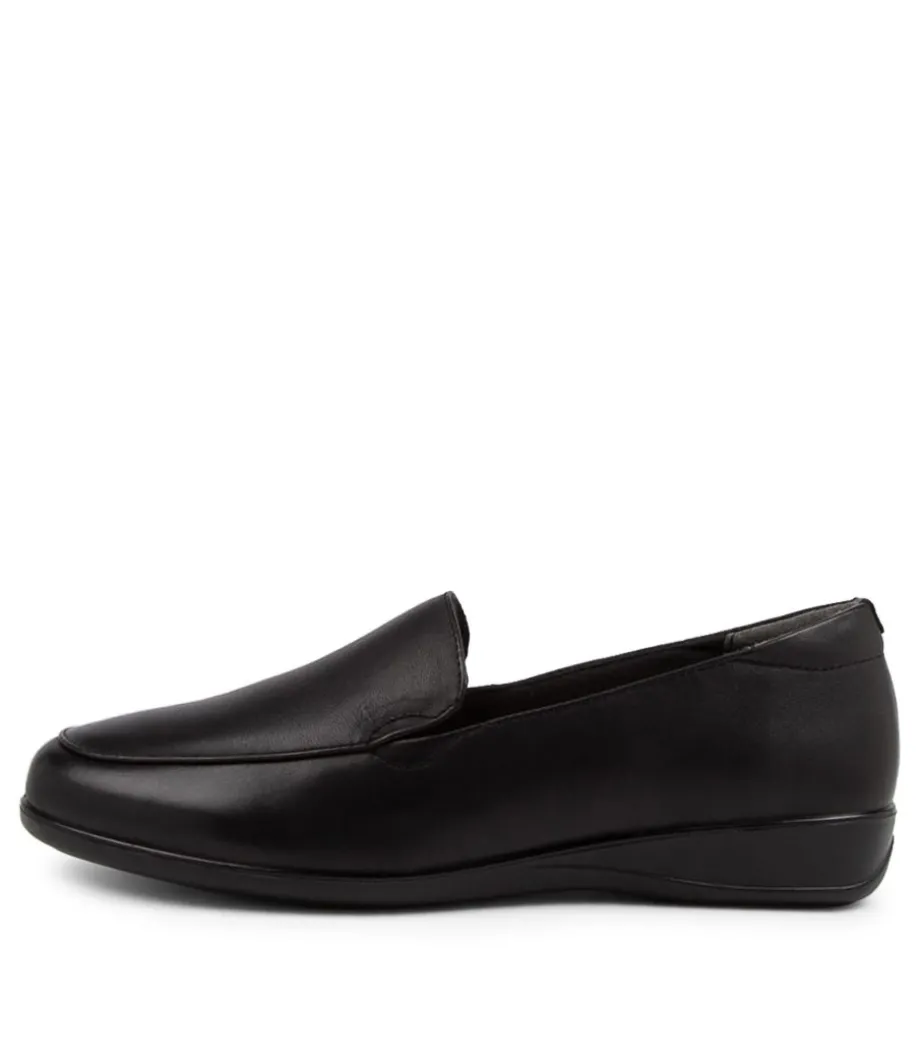 Harding2 Black Leather Slip-On Shoes<SUPERSOFT Fashion