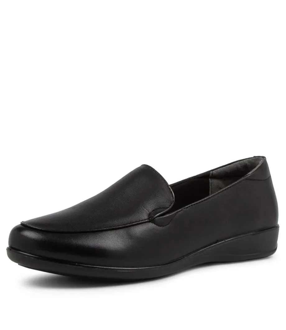 Harding2 Black Leather Slip-On Shoes<SUPERSOFT Fashion