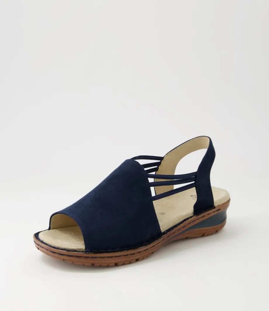 Hawaii 41 Navy Fabric Slides<ARA Cheap