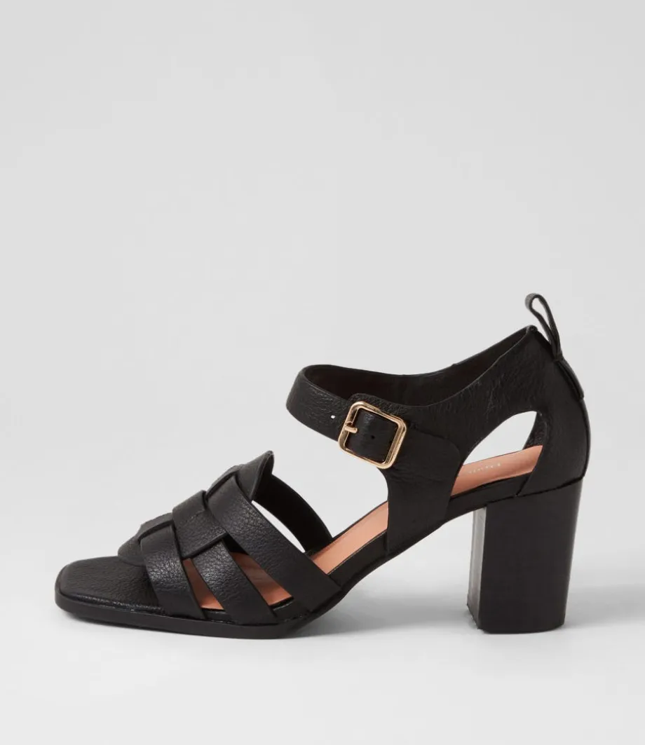 Hayat Black Leather Sandals<DJANGO & JULIETTE Sale