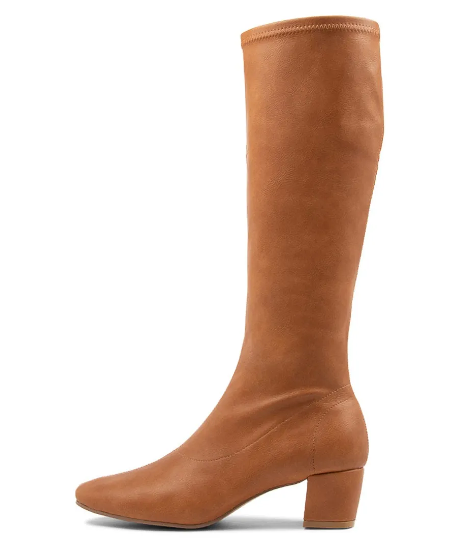 Hayleys Tan Stretch Knee High Boots<DJANGO & JULIETTE Discount