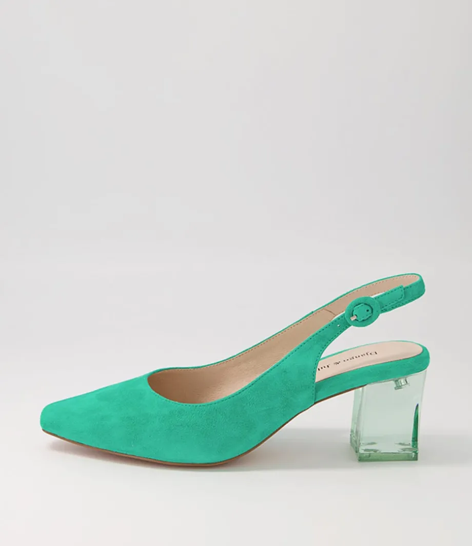 Hinnis Light Emerald Suede Heels<DJANGO & JULIETTE Hot
