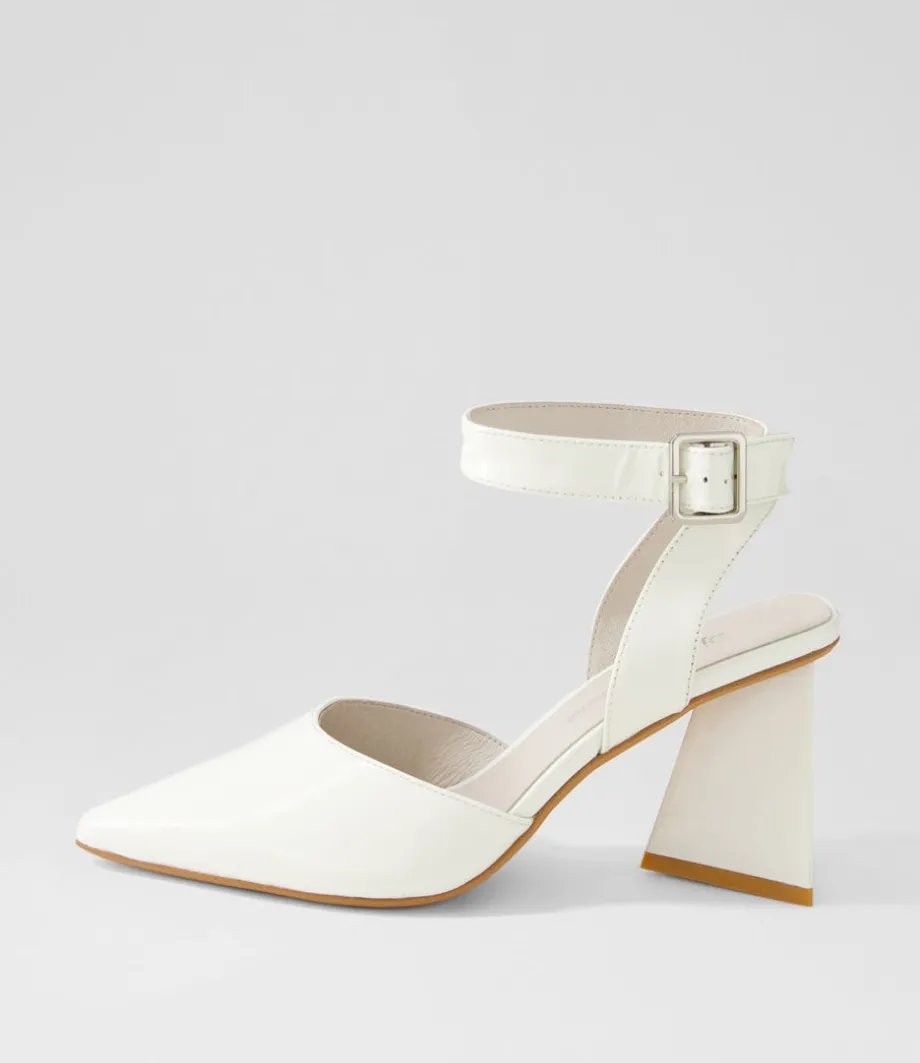 Hisa Ivory Patent Leather Heels<DJANGO & JULIETTE Flash Sale