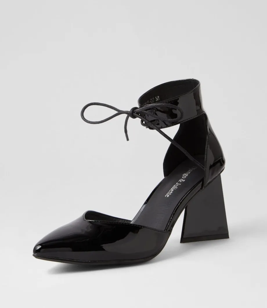Hitany Black Patent Leather Heels<DJANGO & JULIETTE Hot