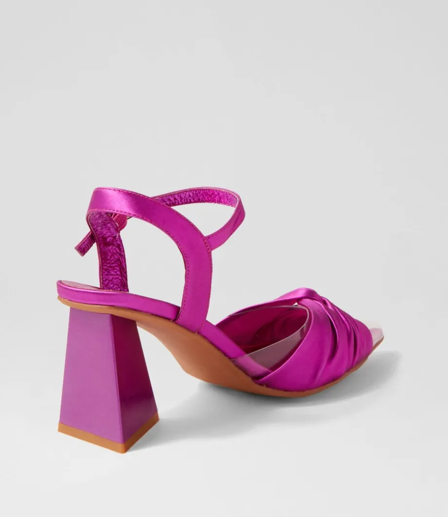 hivon_clear_fuchsia_satin_vinylite_leather_heels_2.webp Hivon Clear Fuchsia Satin Vinylite Leather Heels<DJANGO & JULIETTE Discount