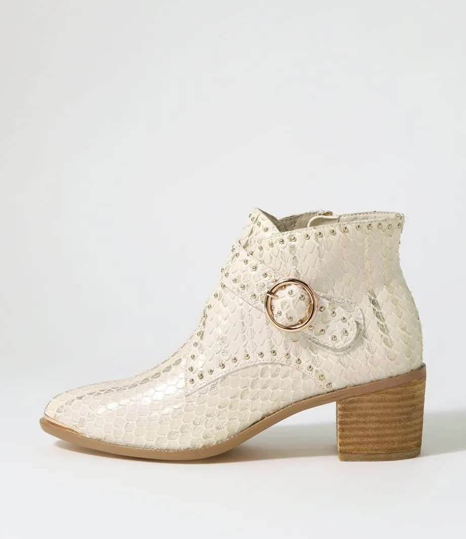 Hommes Almond Metallic Cut Leather Ankle Boots<DJANGO & JULIETTE New
