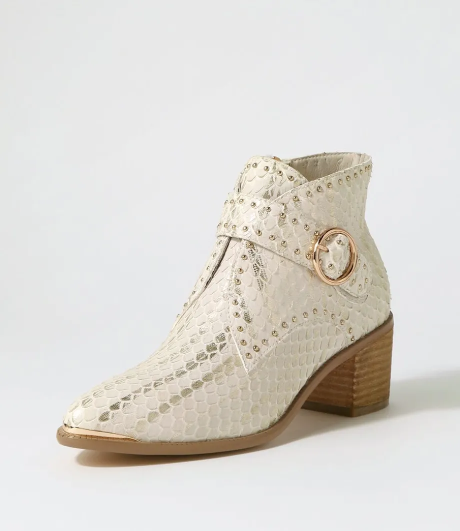 Hommes Almond Metallic Cut Leather Ankle Boots<DJANGO & JULIETTE New