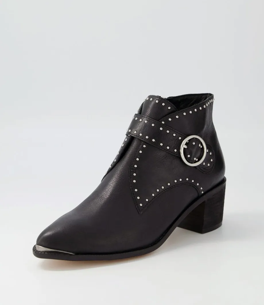 Hommes Black Leather Ankle Boots<DJANGO & JULIETTE Hot