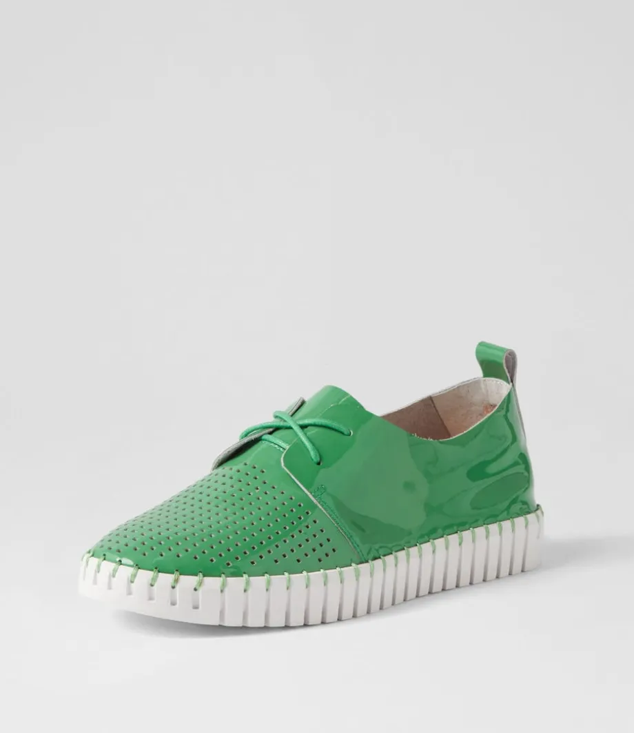 Huston Emerald White Patent Leather Sneakers<DJANGO & JULIETTE Flash Sale