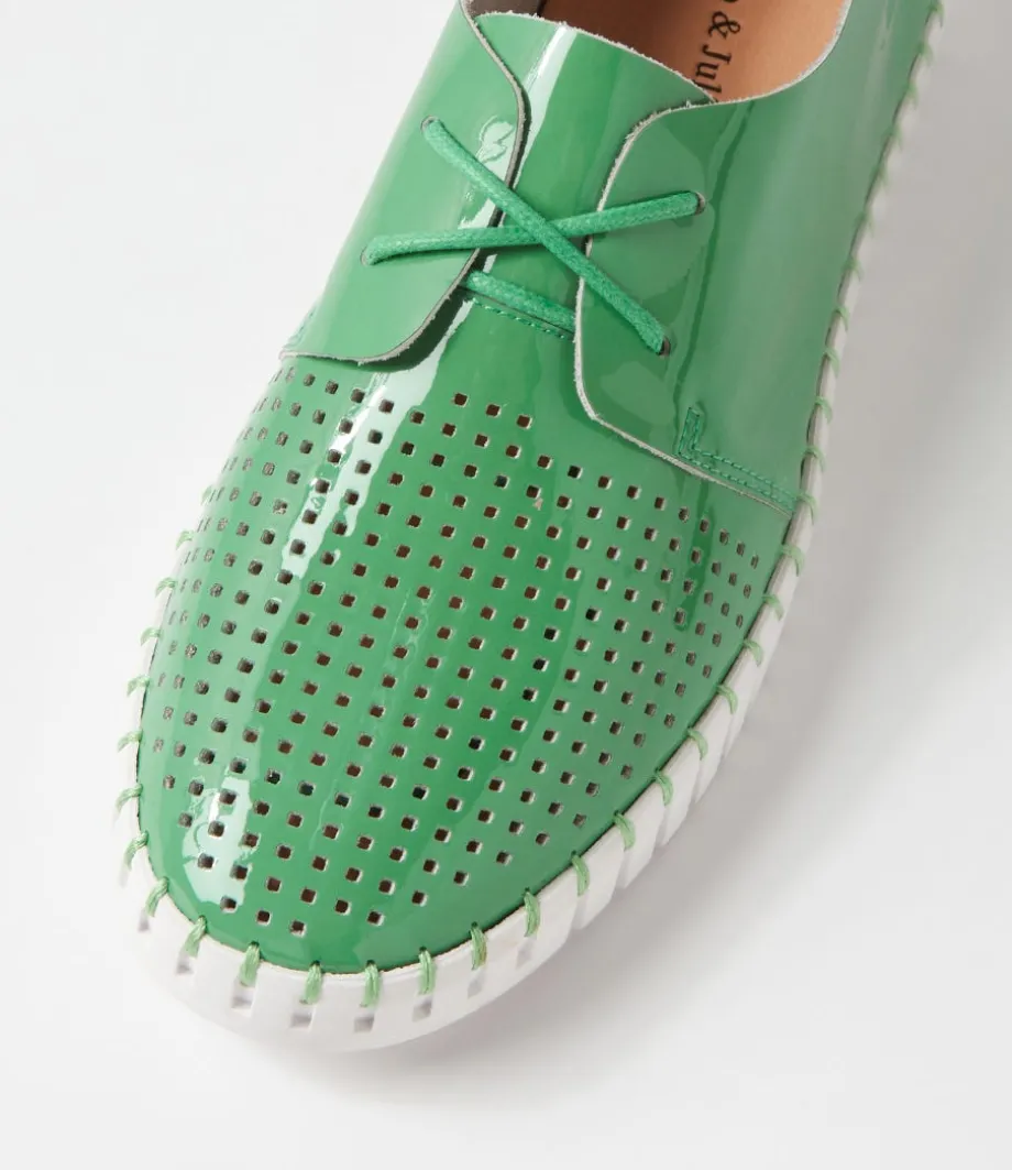 huston_emerald_white_patent_leather_sneakers_3.webp Huston Emerald White Patent Leather Sneakers<DJANGO & JULIETTE Flash Sale