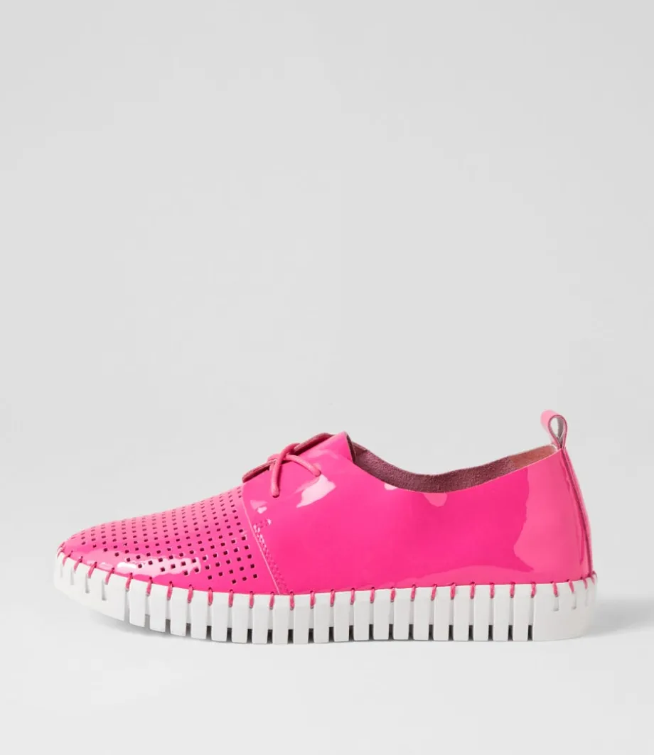 Huston Hot Pink White Patent Leather Sneakers<DJANGO & JULIETTE New