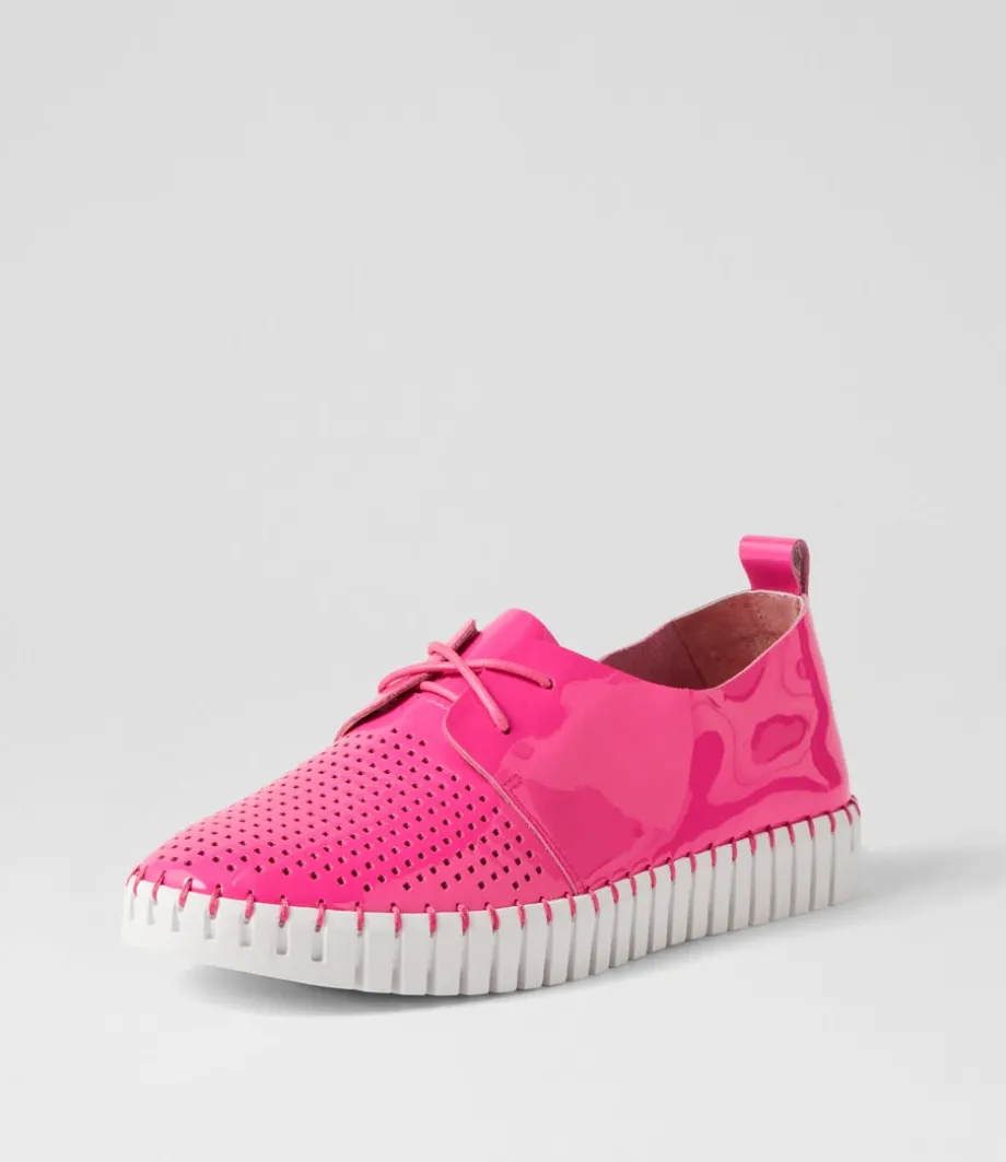 Huston Hot Pink White Patent Leather Sneakers<DJANGO & JULIETTE New