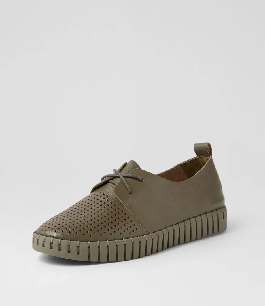 Huston Olive Leather Sneakers<DJANGO & JULIETTE Best Sale