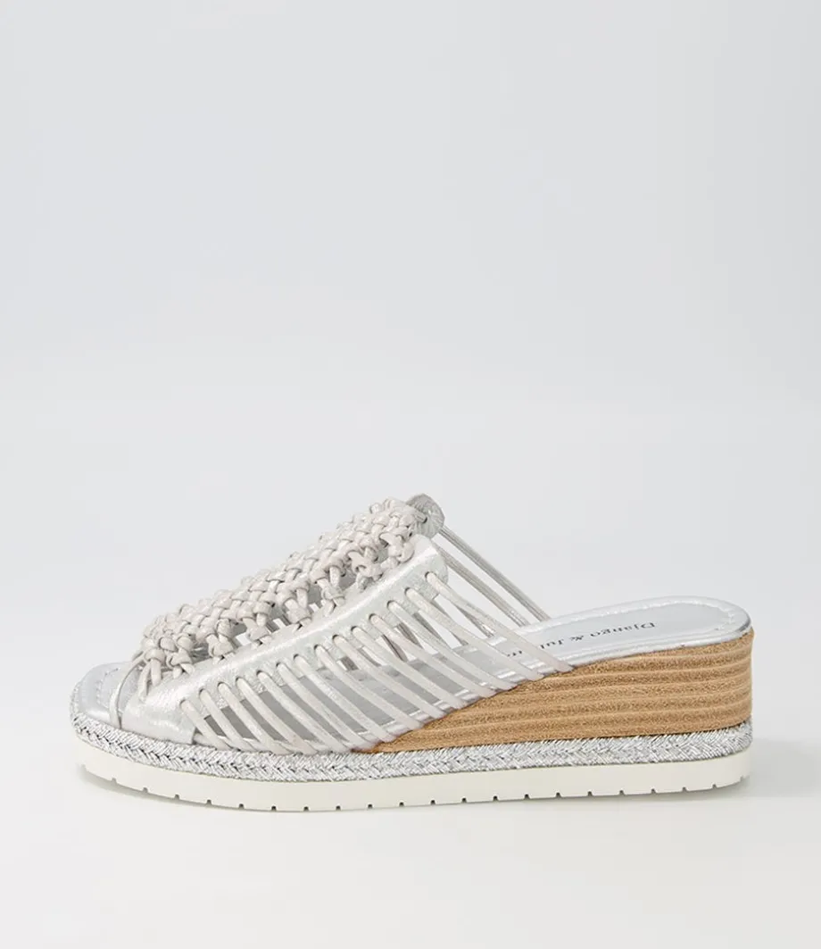 Ianto Silver Scratch Leather Espadrilles<DJANGO & JULIETTE Shop