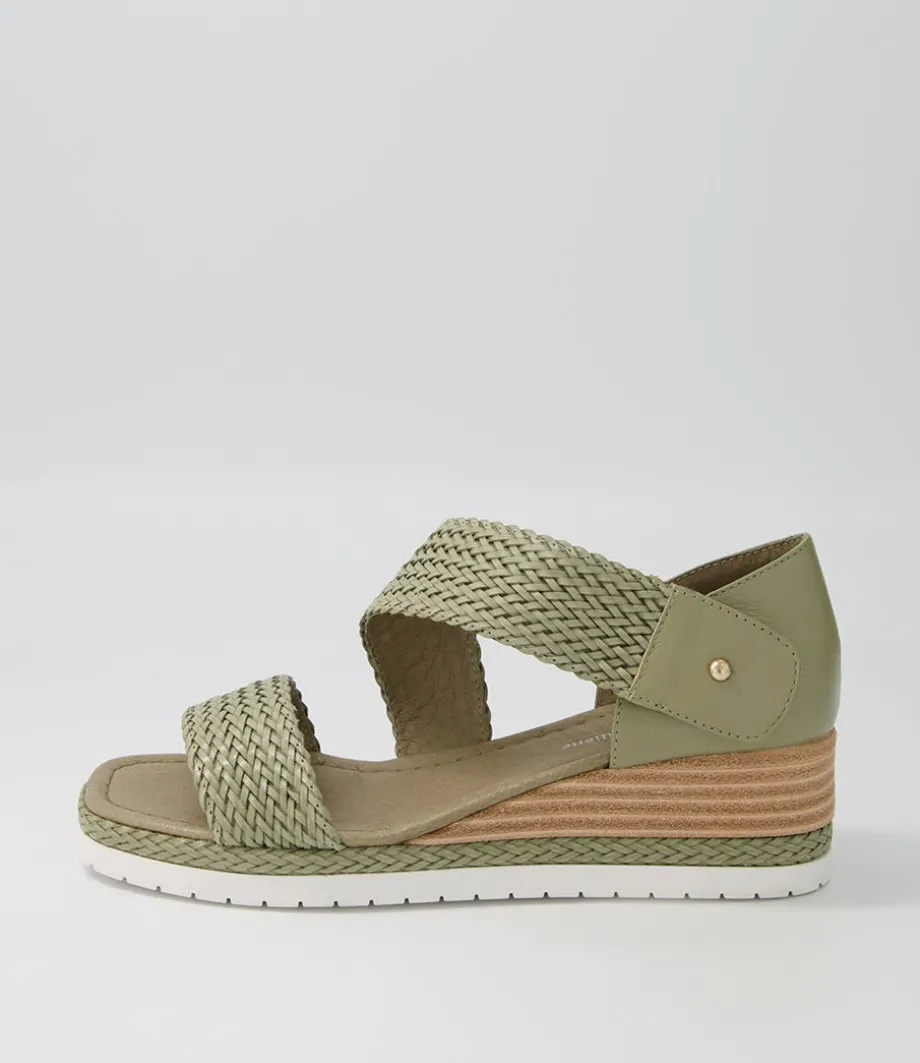 Ide Khaki Weave Leather Espadrilles<DJANGO & JULIETTE Fashion