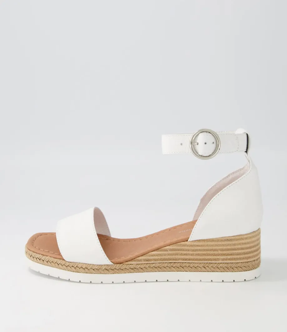 Idola White Leather Espadrilles<DJANGO & JULIETTE Cheap