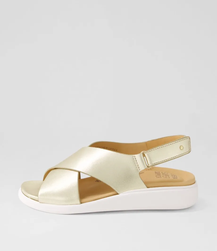 Ilda W Pale Gold Leather Sandals<ZIERA Cheap