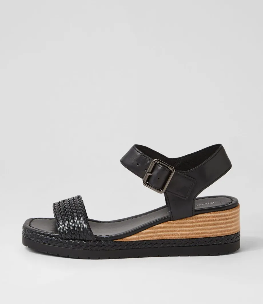 Imari Black Weave Leather Sandals<DJANGO & JULIETTE Best