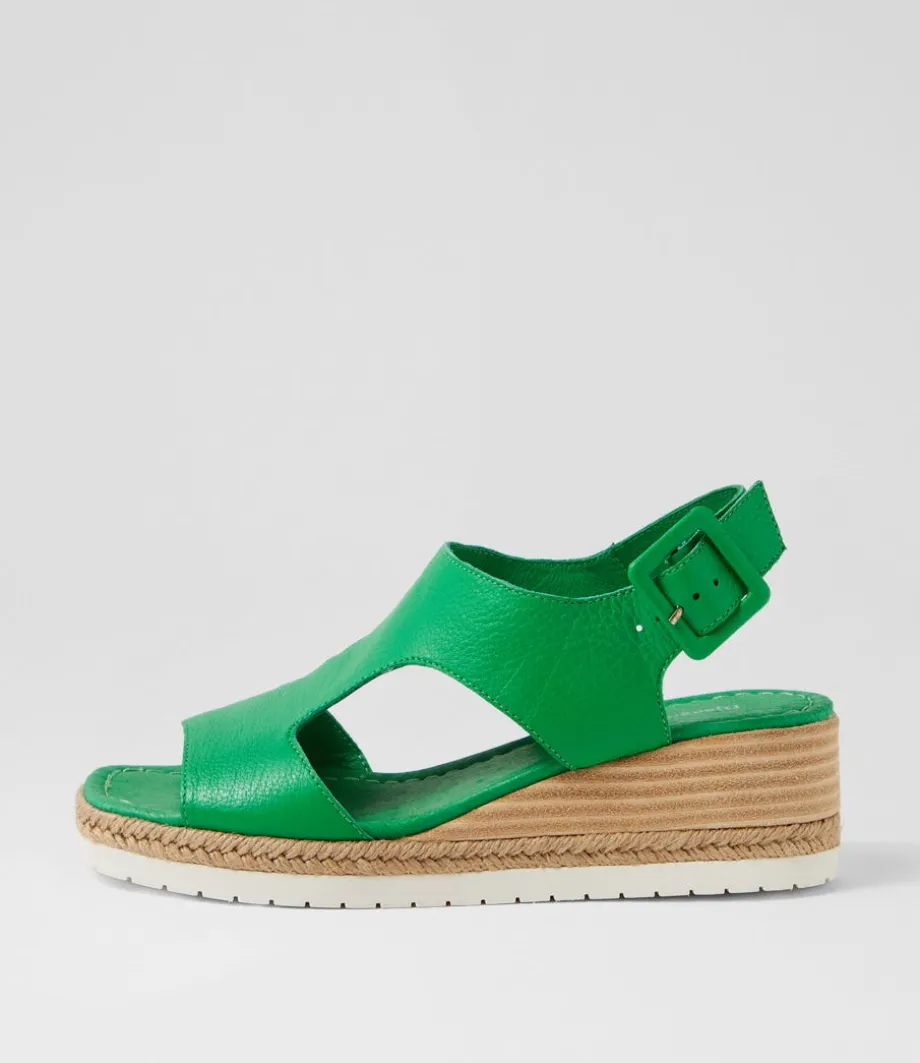 Ippa Bright Emerald Leather Sandals<DJANGO & JULIETTE Hot