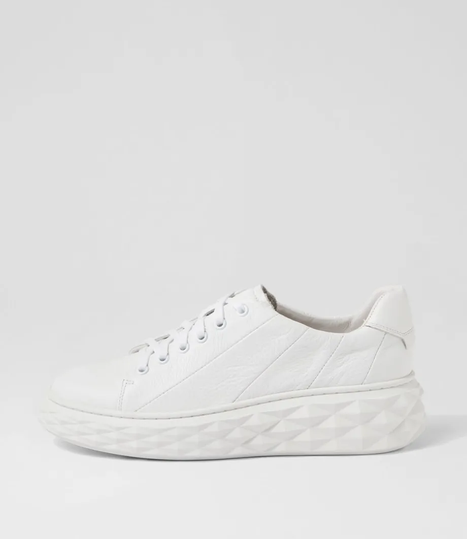 Irsia White Leather Sneakers<TOP END Store